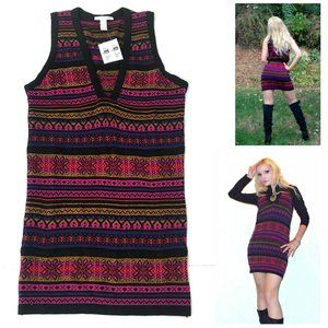 NWT THE LIMITED Wool blend sleeveless Sweater mini Dress Overall S,L, ITALY